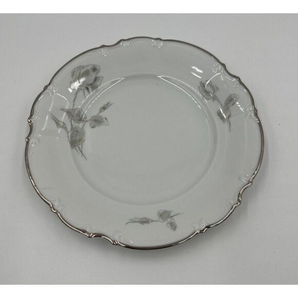 Lorenz Hutschenreuther Other - Vintage Lorenz Hutschenreuther Grey Rose Salad Plate 7 3/4" Porcelain Germany